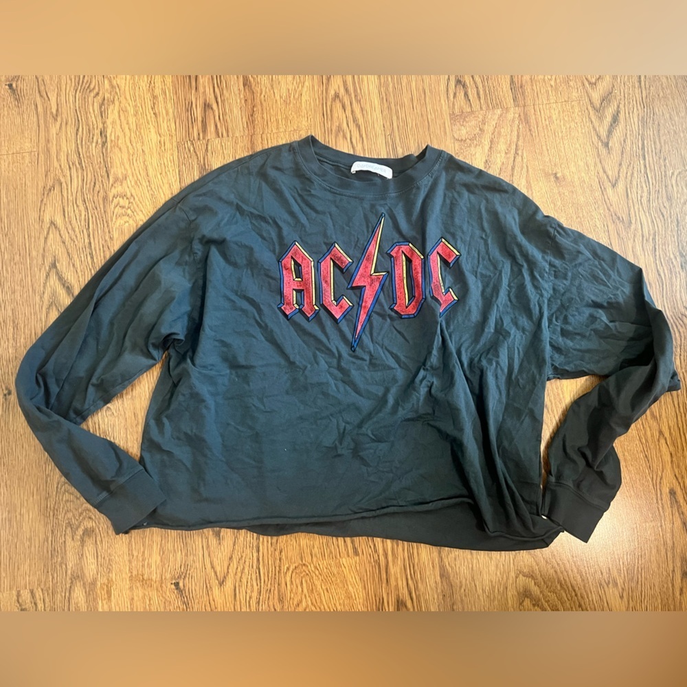 AC/DC Graphic free people fp daydreamer shirt top lounge relaxed comfy band med - Picture 3 of 7